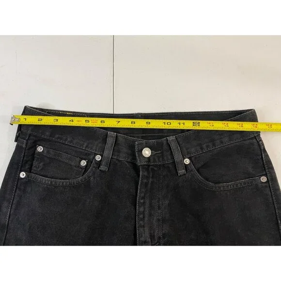 Levi's 505 Straight Fit Jeans Mens 32x34 Black Denim Regular Straight Leg - Picture 3 of 9